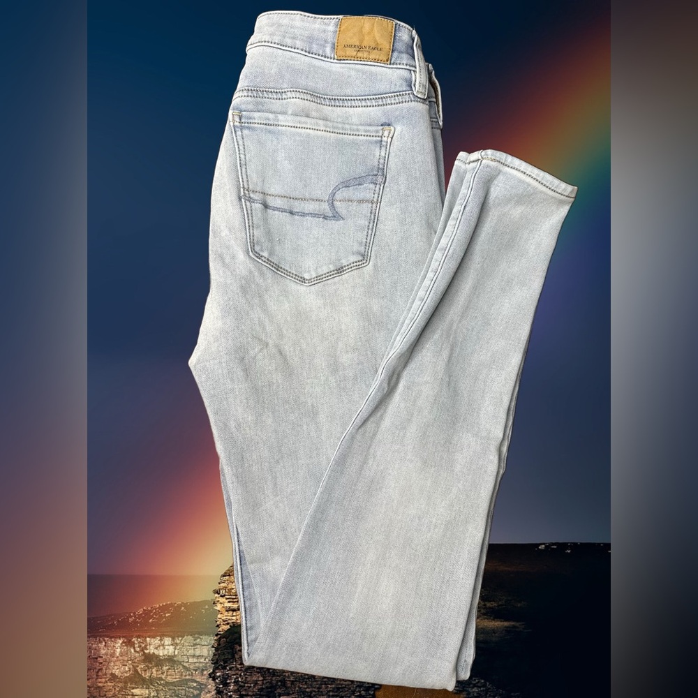 Women American Eagle Outfitters Light Wash Skinny Jeans
